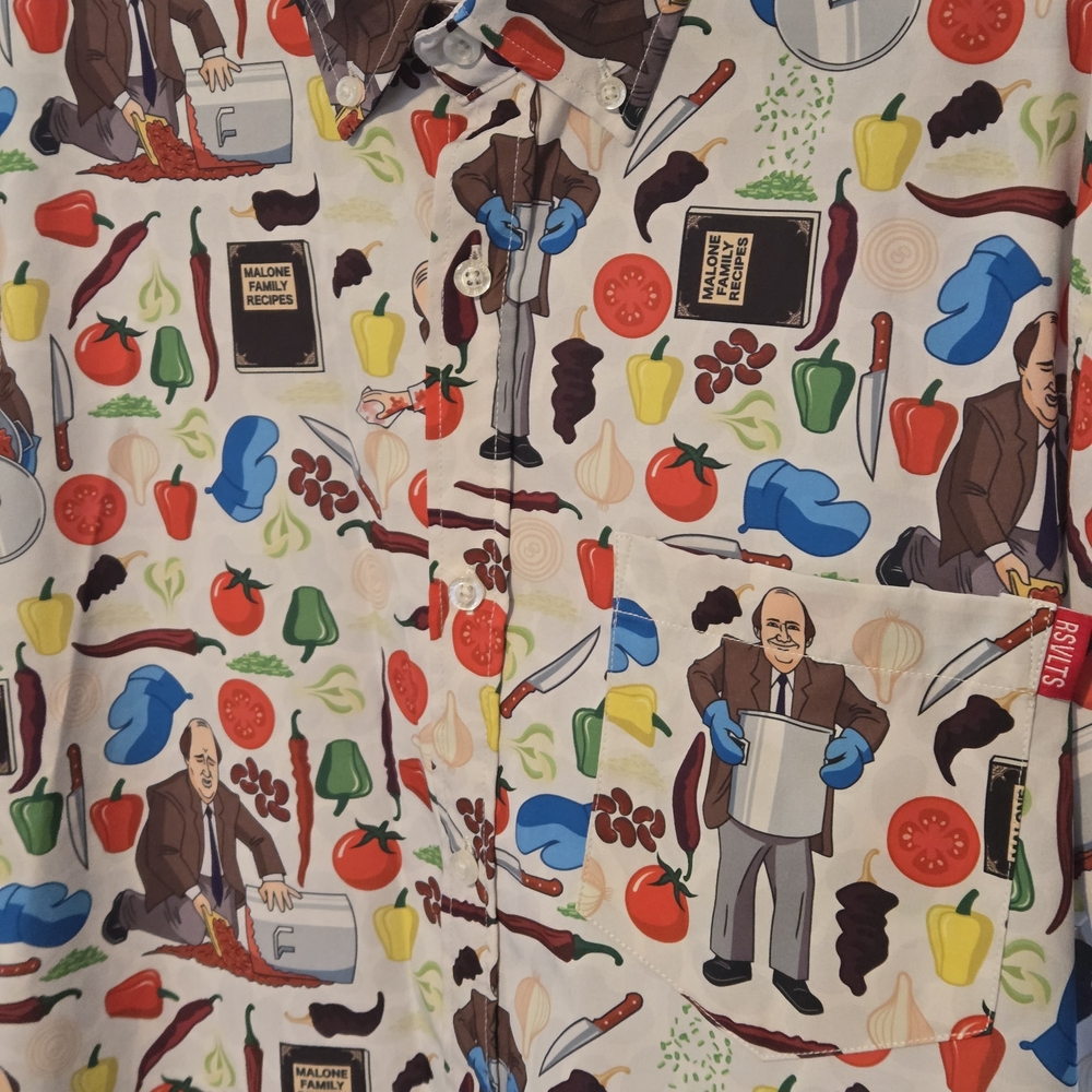 RSVLTS 'The Office' KEVIN MALONE CHILI button up